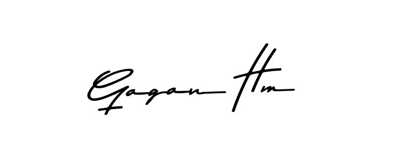 Make a beautiful signature design for name Gagan Hm. With this signature (Asem Kandis PERSONAL USE) style, you can create a handwritten signature for free. Gagan Hm signature style 9 images and pictures png