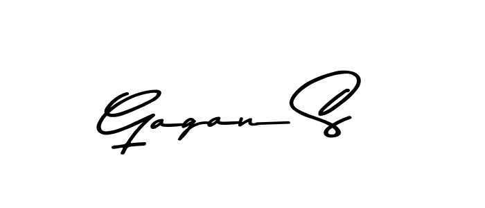 Make a beautiful signature design for name Gagan S. With this signature (Asem Kandis PERSONAL USE) style, you can create a handwritten signature for free. Gagan S signature style 9 images and pictures png