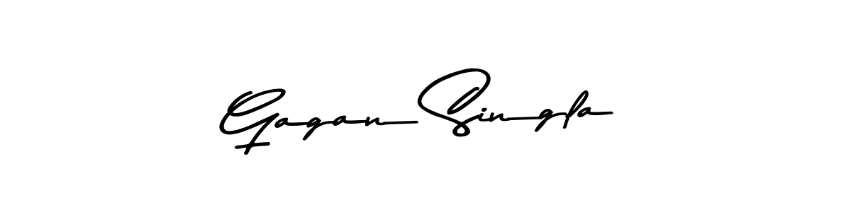 How to make Gagan Singla name signature. Use Asem Kandis PERSONAL USE style for creating short signs online. This is the latest handwritten sign. Gagan Singla signature style 9 images and pictures png
