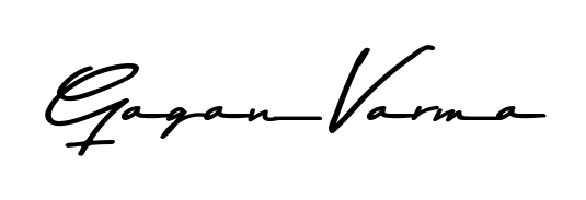 Looking for an artistic signature for Gagan Varma? The Asem Kandis PERSONAL USE calligraphy style gives a sophisticated flow suitable for business cards and emails. Gagan Varma signature style 9 images and pictures png