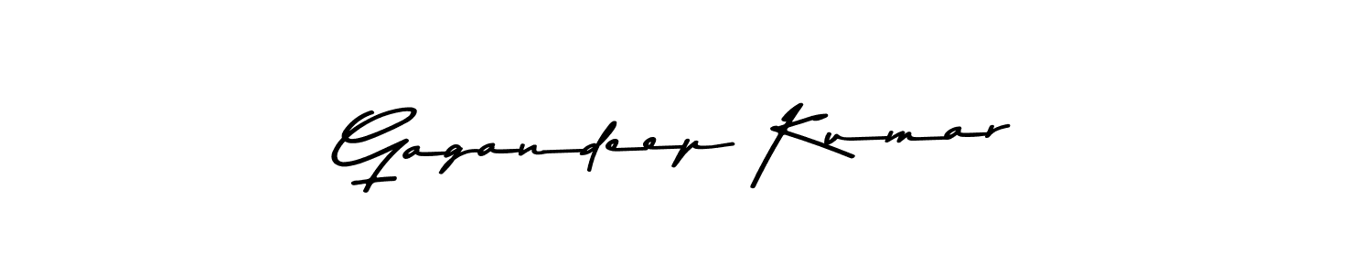 Create a beautiful signature design for name Gagandeep Kumar. With this signature (Asem Kandis PERSONAL USE) fonts, you can make a handwritten signature for free. Gagandeep Kumar signature style 9 images and pictures png