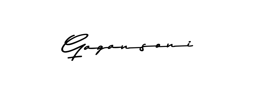 Create a beautiful signature design for name Gagansoni. With this signature (Asem Kandis PERSONAL USE) fonts, you can make a handwritten signature for free. Gagansoni signature style 9 images and pictures png