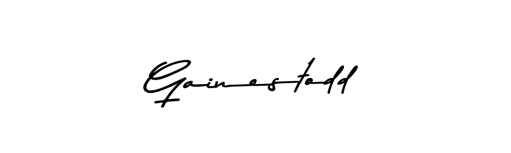 How to make Gainestodd name signature. Use Asem Kandis PERSONAL USE style for creating short signs online. This is the latest handwritten sign. Gainestodd signature style 9 images and pictures png