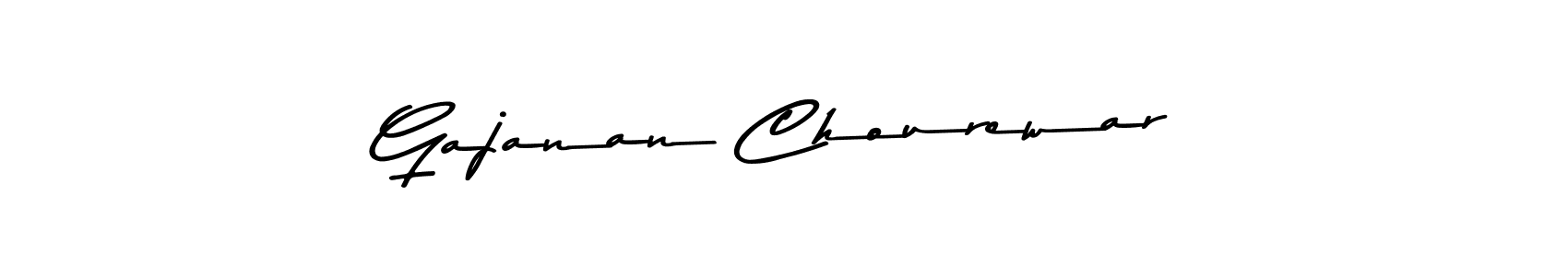 How to make Gajanan Chourewar name signature. Use Asem Kandis PERSONAL USE style for creating short signs online. This is the latest handwritten sign. Gajanan Chourewar signature style 9 images and pictures png