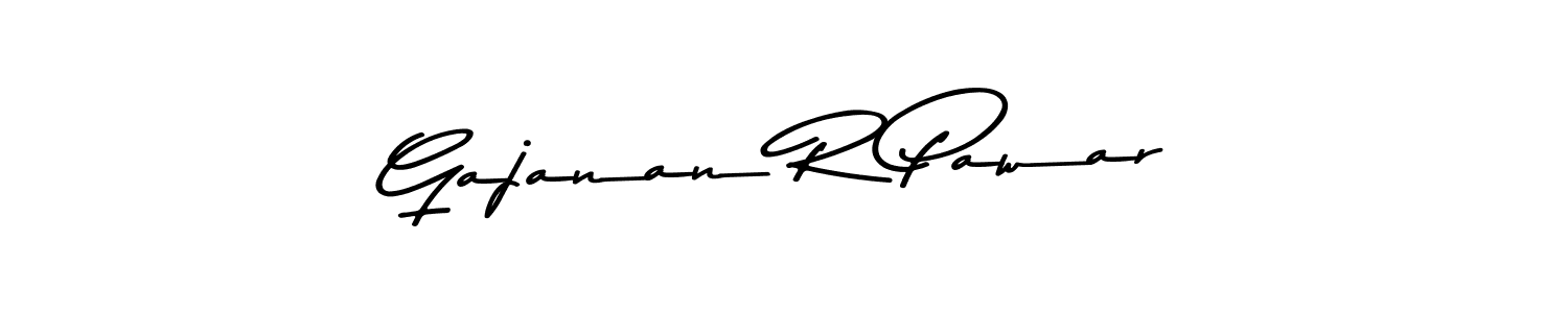 How to make Gajanan R Pawar name signature. Use Asem Kandis PERSONAL USE style for creating short signs online. This is the latest handwritten sign. Gajanan R Pawar signature style 9 images and pictures png