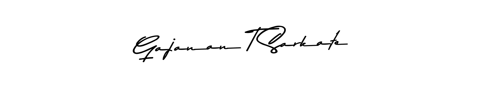 Create a beautiful signature design for name Gajanan T Sarkate. With this signature (Asem Kandis PERSONAL USE) fonts, you can make a handwritten signature for free. Gajanan T Sarkate signature style 9 images and pictures png