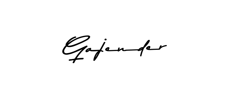 Make a beautiful signature design for name Gajender. With this signature (Asem Kandis PERSONAL USE) style, you can create a handwritten signature for free. Gajender signature style 9 images and pictures png