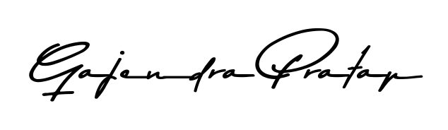The Asem Kandis PERSONAL USE font transforms the name Gajendra Pratap into an executive sign with sharp precision and distinguished character. Gajendra Pratap signature style 9 images and pictures png