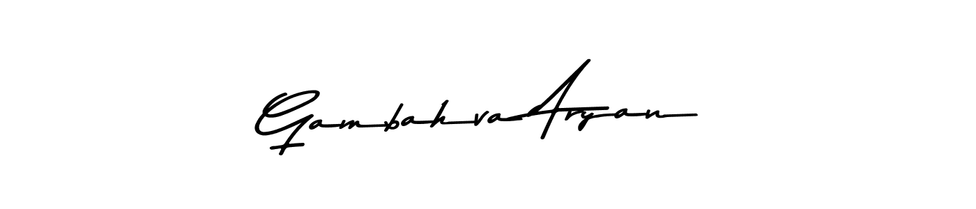 Make a beautiful signature design for name Gambahva Aryan. With this signature (Asem Kandis PERSONAL USE) style, you can create a handwritten signature for free. Gambahva Aryan signature style 9 images and pictures png