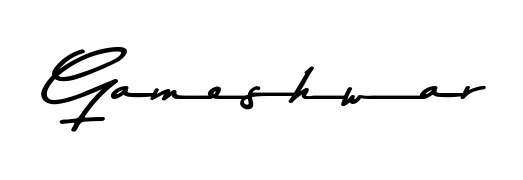 Try this chic Gameshwar handwritten sign style. Using Asem Kandis PERSONAL USE font elements, it gives your name a sleek, memorable identity. Gameshwar signature style 9 images and pictures png