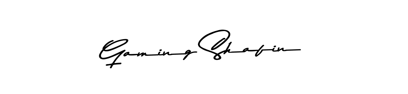 How to make Gaming Shafin name signature. Use Asem Kandis PERSONAL USE style for creating short signs online. This is the latest handwritten sign. Gaming Shafin signature style 9 images and pictures png