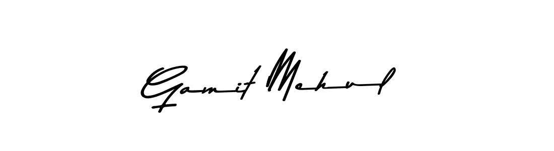 Make a beautiful signature design for name Gamit Mehul. With this signature (Asem Kandis PERSONAL USE) style, you can create a handwritten signature for free. Gamit Mehul signature style 9 images and pictures png