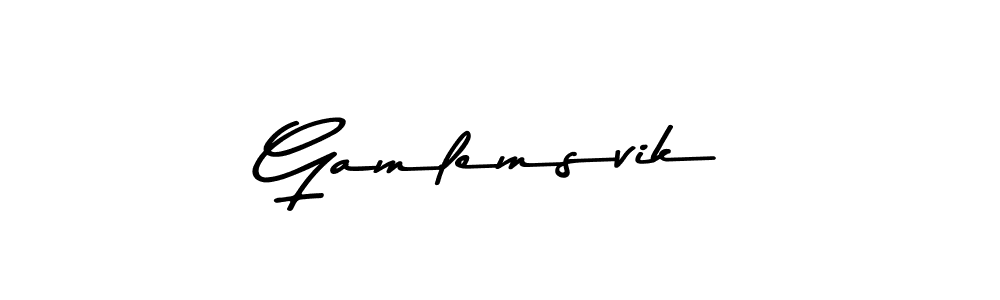 Asem Kandis PERSONAL USE is a professional signature style that is perfect for those who want to add a touch of class to their signature. It is also a great choice for those who want to make their signature more unique. Get Gamlemsvik name to fancy signature for free. Gamlemsvik signature style 9 images and pictures png
