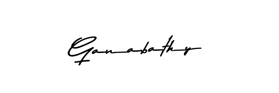 Make a beautiful signature design for name Ganabathy. With this signature (Asem Kandis PERSONAL USE) style, you can create a handwritten signature for free. Ganabathy signature style 9 images and pictures png
