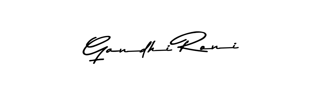 How to make Gandhi Roni name signature. Use Asem Kandis PERSONAL USE style for creating short signs online. This is the latest handwritten sign. Gandhi Roni signature style 9 images and pictures png