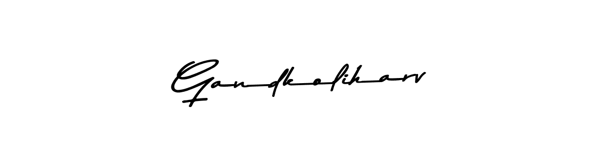 Design your own signature with our free online signature maker. With this signature software, you can create a handwritten (Asem Kandis PERSONAL USE) signature for name Gandkoliharv. Gandkoliharv signature style 9 images and pictures png