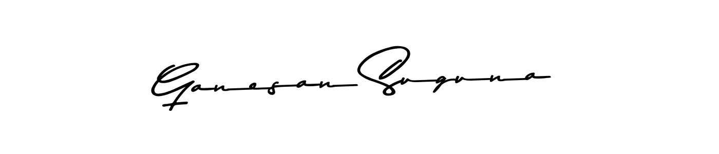 Make a beautiful signature design for name Ganesan Suguna. With this signature (Asem Kandis PERSONAL USE) style, you can create a handwritten signature for free. Ganesan Suguna signature style 9 images and pictures png