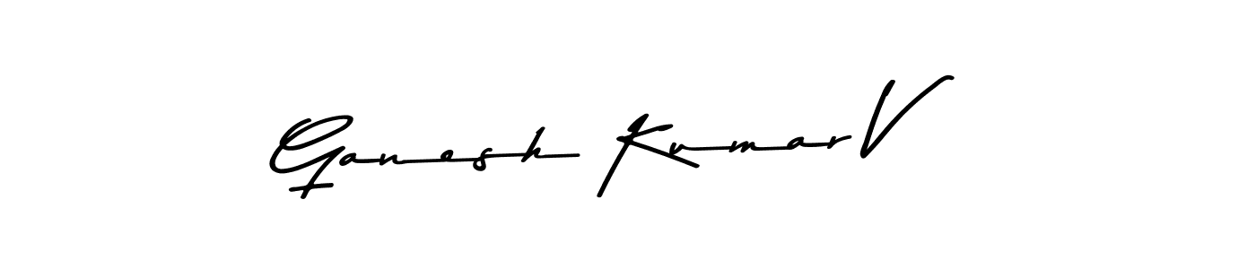 Design your own signature with our free online signature maker. With this signature software, you can create a handwritten (Asem Kandis PERSONAL USE) signature for name Ganesh Kumar V. Ganesh Kumar V signature style 9 images and pictures png