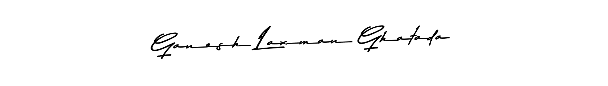 How to make Ganesh Laxman Ghatada name signature. Use Asem Kandis PERSONAL USE style for creating short signs online. This is the latest handwritten sign. Ganesh Laxman Ghatada signature style 9 images and pictures png