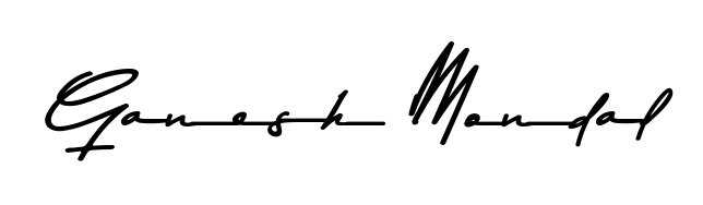 A dynamic signature style for Ganesh Mondal using Asem Kandis PERSONAL USE script. Designed to look authentic, handwritten, and professional. Ganesh Mondal signature style 9 images and pictures png