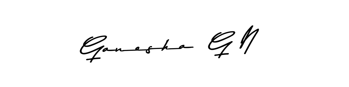 Design your own signature with our free online signature maker. With this signature software, you can create a handwritten (Asem Kandis PERSONAL USE) signature for name Ganesha  G N. Ganesha  G N signature style 9 images and pictures png