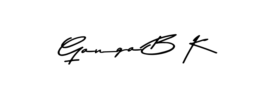 Create a beautiful signature design for name Ganga B K. With this signature (Asem Kandis PERSONAL USE) fonts, you can make a handwritten signature for free. Ganga B K signature style 9 images and pictures png