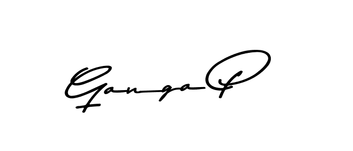 How to make Ganga P name signature. Use Asem Kandis PERSONAL USE style for creating short signs online. This is the latest handwritten sign. Ganga P signature style 9 images and pictures png