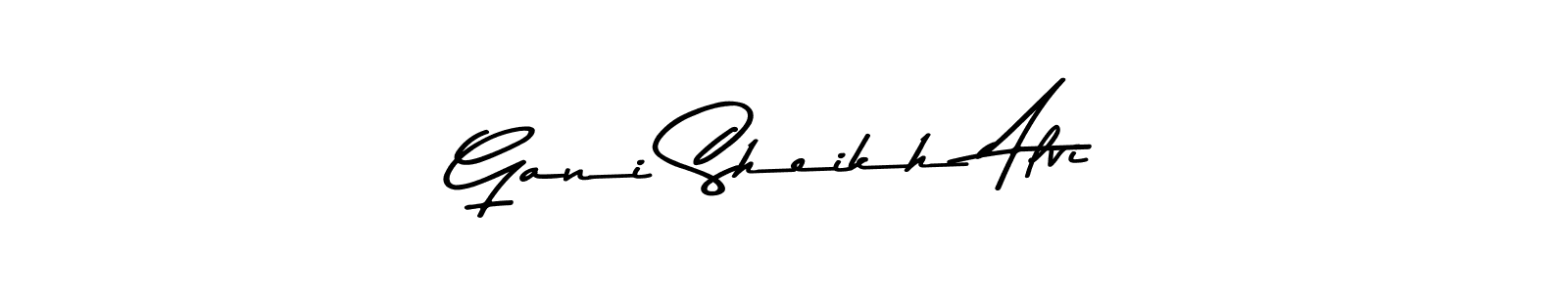 How to make Gani Sheikh Alvi name signature. Use Asem Kandis PERSONAL USE style for creating short signs online. This is the latest handwritten sign. Gani Sheikh Alvi signature style 9 images and pictures png