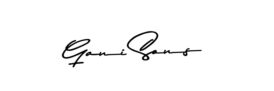 Design your own signature with our free online signature maker. With this signature software, you can create a handwritten (Asem Kandis PERSONAL USE) signature for name Gani Sons. Gani Sons signature style 9 images and pictures png