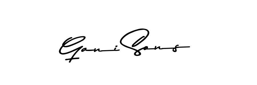 Design your own signature with our free online signature maker. With this signature software, you can create a handwritten (Asem Kandis PERSONAL USE) signature for name Gani Sons. Gani Sons signature style 9 images and pictures png