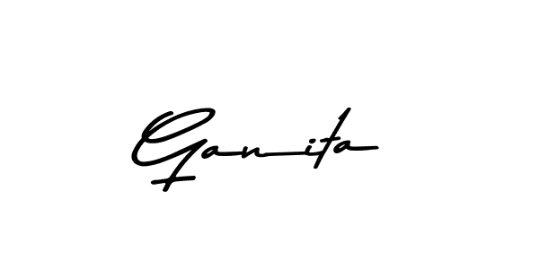 Create a beautiful signature design for name Ganita. With this signature (Asem Kandis PERSONAL USE) fonts, you can make a handwritten signature for free. Ganita signature style 9 images and pictures png