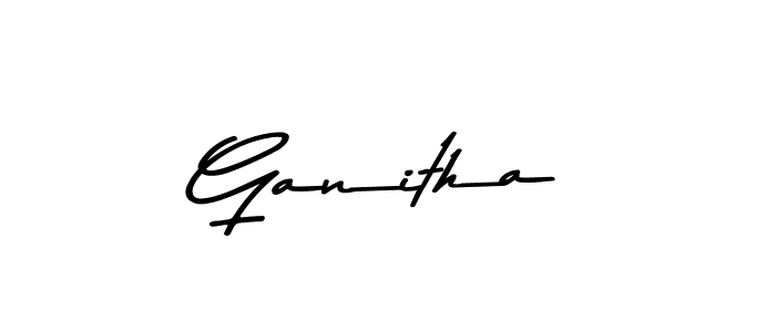 Create a beautiful signature design for name Ganitha. With this signature (Asem Kandis PERSONAL USE) fonts, you can make a handwritten signature for free. Ganitha signature style 9 images and pictures png