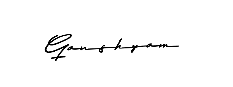 How to make Ganshyam name signature. Use Asem Kandis PERSONAL USE style for creating short signs online. This is the latest handwritten sign. Ganshyam signature style 9 images and pictures png