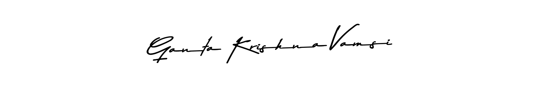 How to make Ganta Krishna Vamsi name signature. Use Asem Kandis PERSONAL USE style for creating short signs online. This is the latest handwritten sign. Ganta Krishna Vamsi signature style 9 images and pictures png