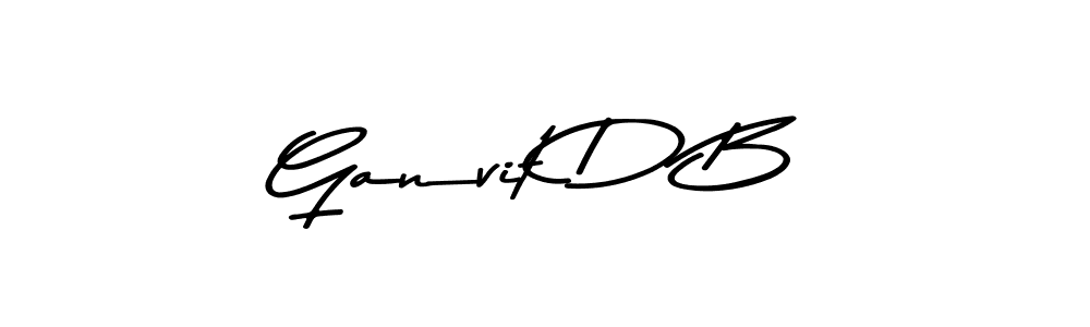 Design your own signature with our free online signature maker. With this signature software, you can create a handwritten (Asem Kandis PERSONAL USE) signature for name Ganvit D B. Ganvit D B signature style 9 images and pictures png