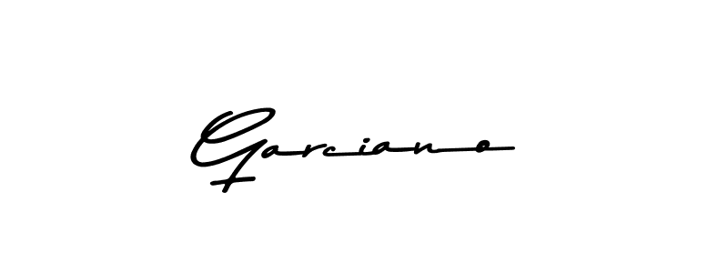 Make a beautiful signature design for name Garciano. With this signature (Asem Kandis PERSONAL USE) style, you can create a handwritten signature for free. Garciano signature style 9 images and pictures png
