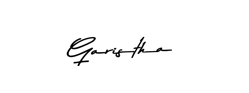 Make a beautiful signature design for name Garistha. With this signature (Asem Kandis PERSONAL USE) style, you can create a handwritten signature for free. Garistha signature style 9 images and pictures png