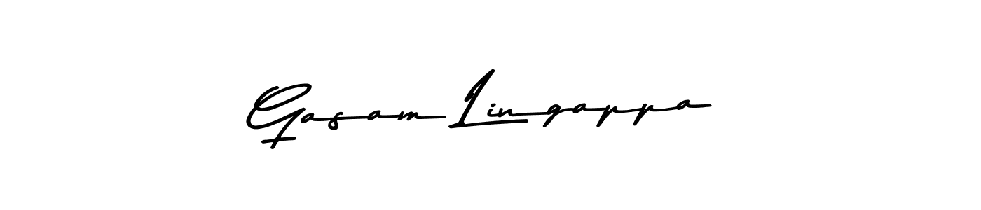 Make a beautiful signature design for name Gasam Lingappa. With this signature (Asem Kandis PERSONAL USE) style, you can create a handwritten signature for free. Gasam Lingappa signature style 9 images and pictures png