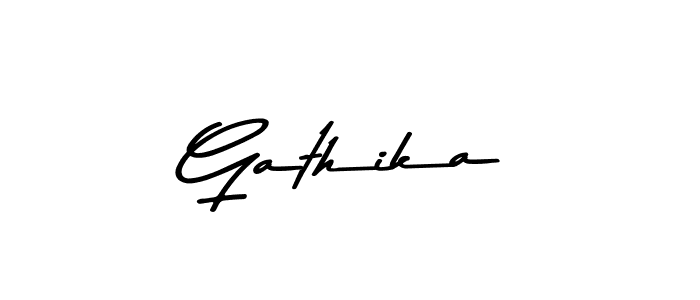 How to make Gathika name signature. Use Asem Kandis PERSONAL USE style for creating short signs online. This is the latest handwritten sign. Gathika signature style 9 images and pictures png