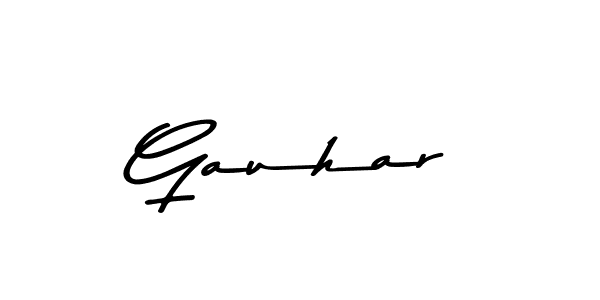 Create a beautiful signature design for name Gauhar. With this signature (Asem Kandis PERSONAL USE) fonts, you can make a handwritten signature for free. Gauhar signature style 9 images and pictures png