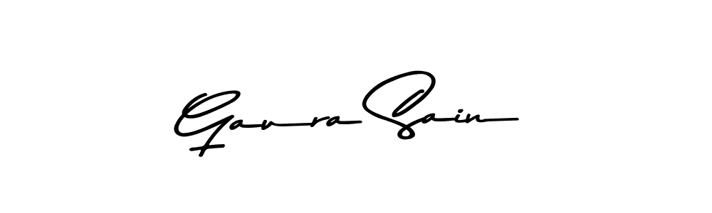 Create a beautiful signature design for name Gaura Sain. With this signature (Asem Kandis PERSONAL USE) fonts, you can make a handwritten signature for free. Gaura Sain signature style 9 images and pictures png