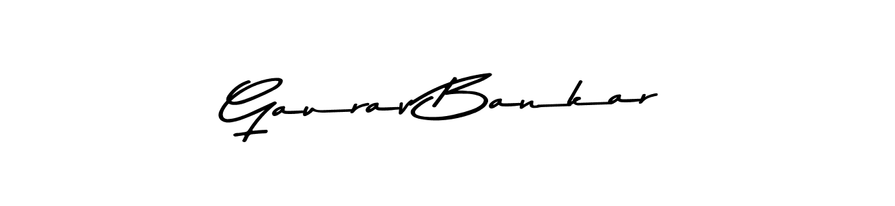 How to make Gaurav Bankar name signature. Use Asem Kandis PERSONAL USE style for creating short signs online. This is the latest handwritten sign. Gaurav Bankar signature style 9 images and pictures png