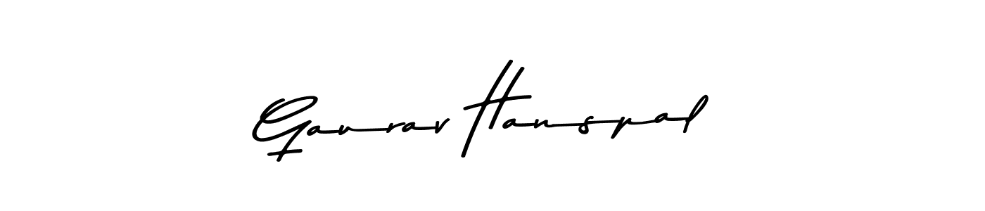 Create a beautiful signature design for name Gaurav Hanspal. With this signature (Asem Kandis PERSONAL USE) fonts, you can make a handwritten signature for free. Gaurav Hanspal signature style 9 images and pictures png