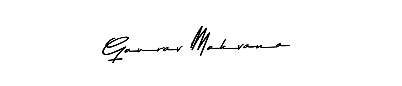 How to make Gaurav Makvana name signature. Use Asem Kandis PERSONAL USE style for creating short signs online. This is the latest handwritten sign. Gaurav Makvana signature style 9 images and pictures png