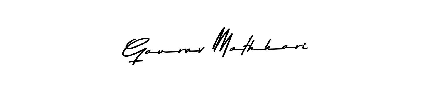 Make a beautiful signature design for name Gaurav Mathkari. With this signature (Asem Kandis PERSONAL USE) style, you can create a handwritten signature for free. Gaurav Mathkari signature style 9 images and pictures png