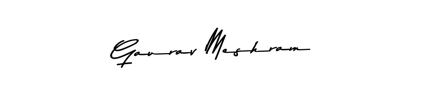 How to make Gaurav Meshram name signature. Use Asem Kandis PERSONAL USE style for creating short signs online. This is the latest handwritten sign. Gaurav Meshram signature style 9 images and pictures png