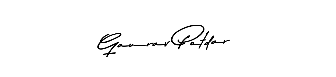 Make a beautiful signature design for name Gaurav Potdar. With this signature (Asem Kandis PERSONAL USE) style, you can create a handwritten signature for free. Gaurav Potdar signature style 9 images and pictures png