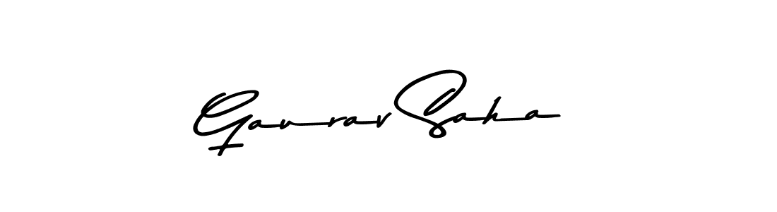 How to make Gaurav Saha name signature. Use Asem Kandis PERSONAL USE style for creating short signs online. This is the latest handwritten sign. Gaurav Saha signature style 9 images and pictures png