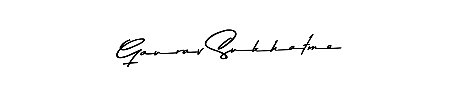 Create a beautiful signature design for name Gaurav Sukhatme. With this signature (Asem Kandis PERSONAL USE) fonts, you can make a handwritten signature for free. Gaurav Sukhatme signature style 9 images and pictures png