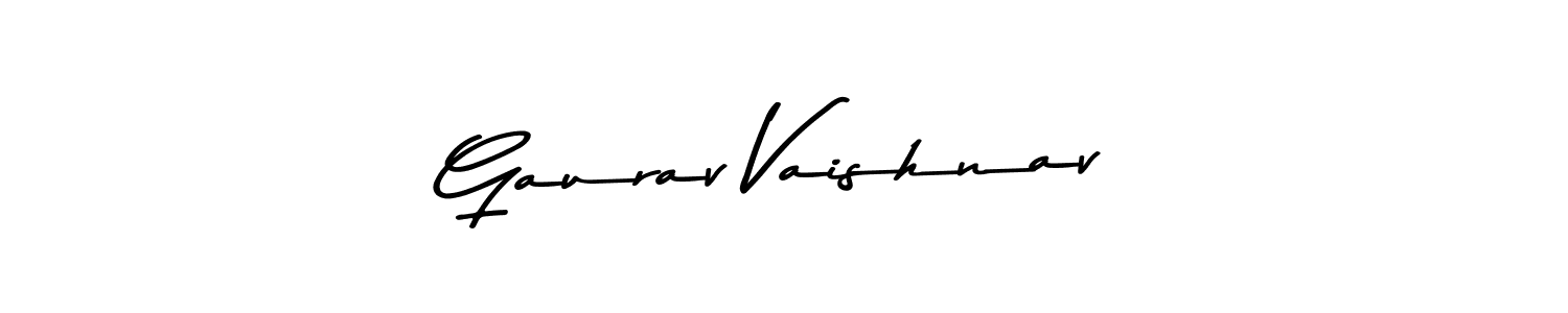 How to make Gaurav Vaishnav name signature. Use Asem Kandis PERSONAL USE style for creating short signs online. This is the latest handwritten sign. Gaurav Vaishnav signature style 9 images and pictures png